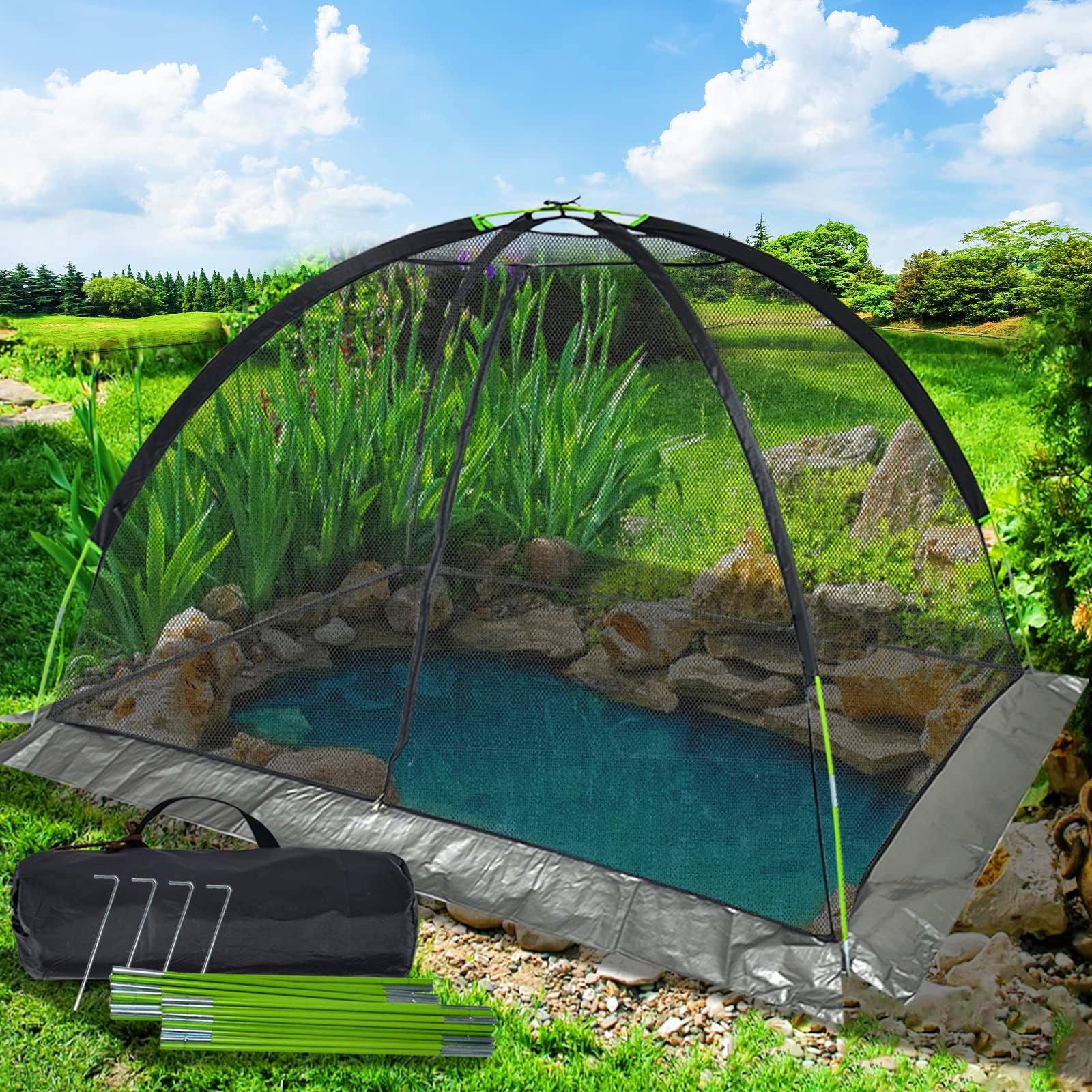 Amazon.co.jp: Kapler ガーデンネット ドーム型池カバー 14x11フィート